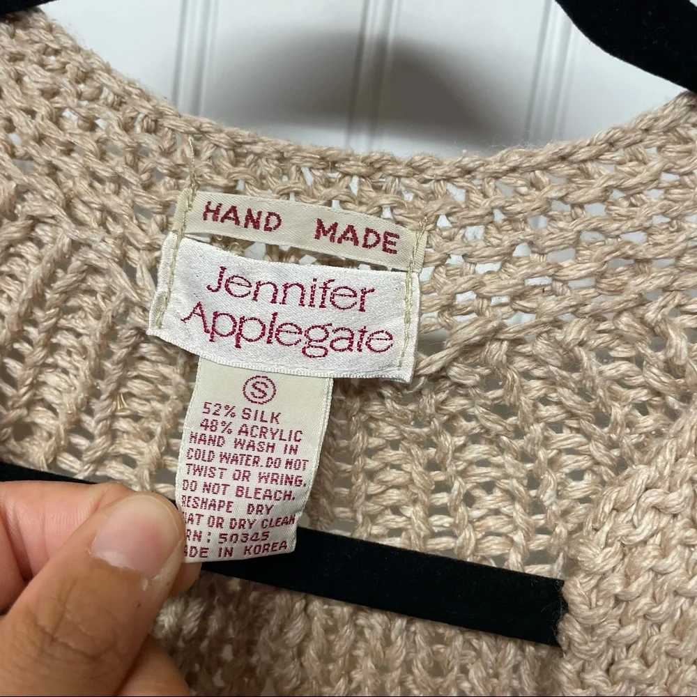Jennifer Applegate Crochet BOHO Vest Size Small